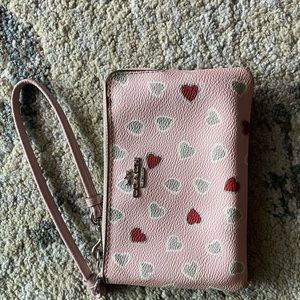 Cute Heart Coach Wristlet ❤️